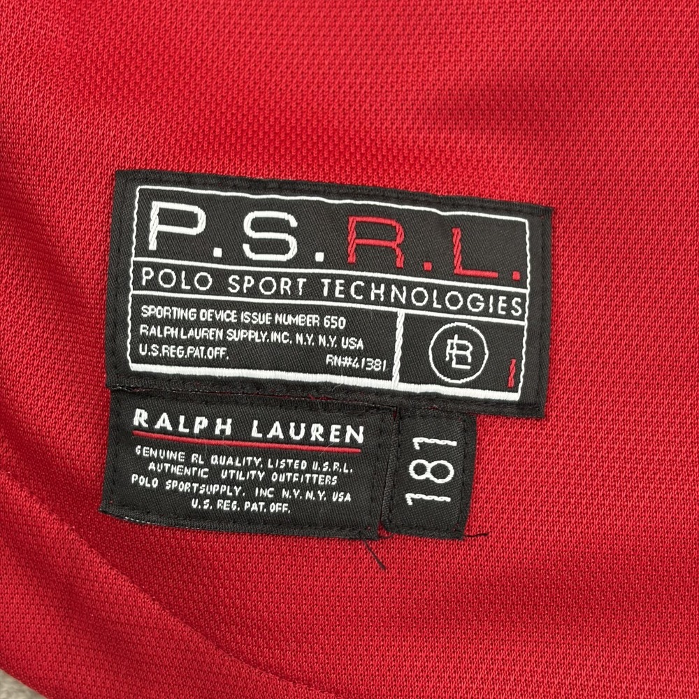 Vintage Ralph Lauren Polo Sport Warm Up Tear Away Snap Shirt Red Black Men Large - Picture 4 of 8